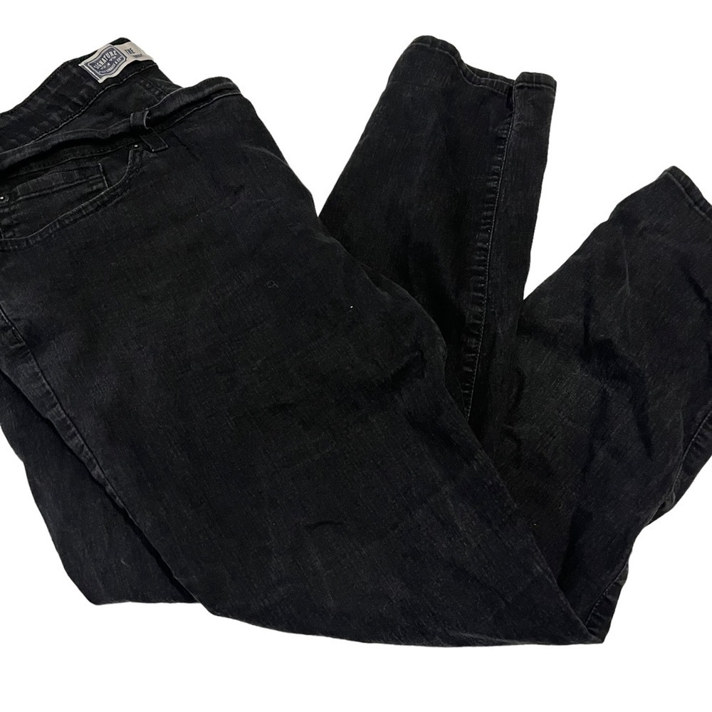 Levis Signature Black Skinny Jeans Size 22 M Stretchy Streetwear Denim.